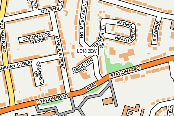 LE18 2EW map - OS OpenMap – Local (Ordnance Survey)