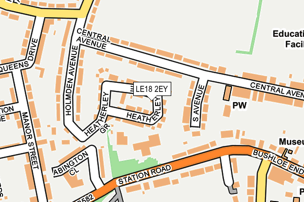 LE18 2EY map - OS OpenMap – Local (Ordnance Survey)