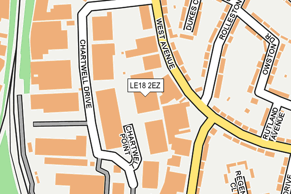 LE18 2EZ map - OS OpenMap – Local (Ordnance Survey)