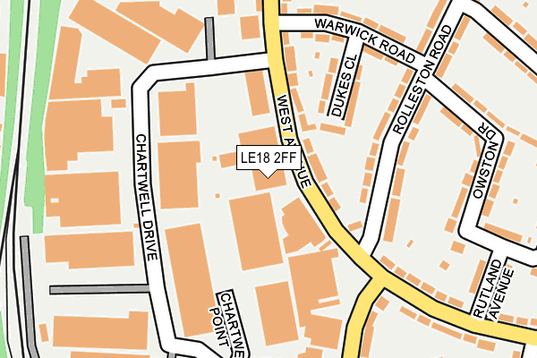 LE18 2FF map - OS OpenMap – Local (Ordnance Survey)