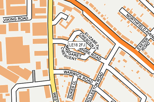 LE18 2FJ map - OS OpenMap – Local (Ordnance Survey)