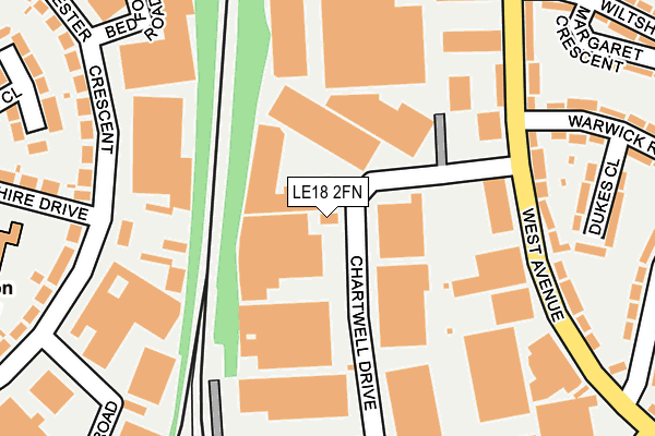 LE18 2FN map - OS OpenMap – Local (Ordnance Survey)