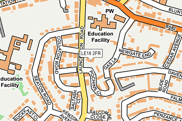 LE18 2FR map - OS OpenMap – Local (Ordnance Survey)