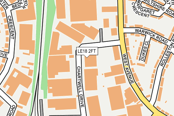 LE18 2FT map - OS OpenMap – Local (Ordnance Survey)