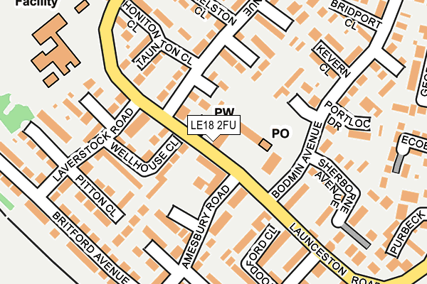 LE18 2FU map - OS OpenMap – Local (Ordnance Survey)
