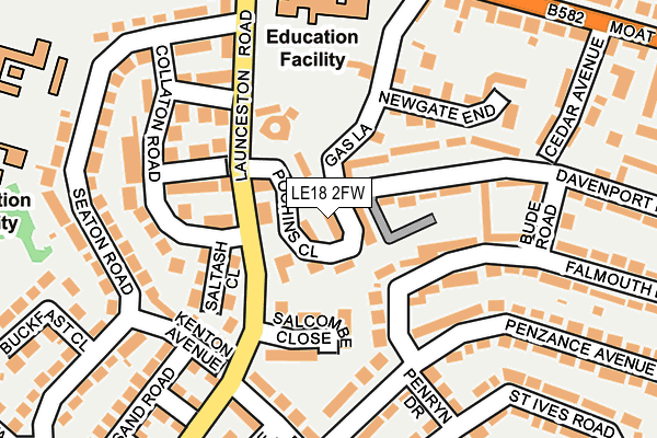 LE18 2FW map - OS OpenMap – Local (Ordnance Survey)