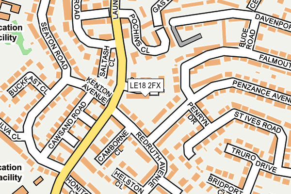 LE18 2FX map - OS OpenMap – Local (Ordnance Survey)