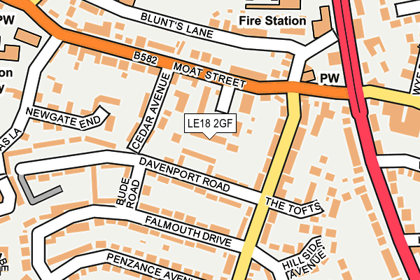 LE18 2GF map - OS OpenMap – Local (Ordnance Survey)