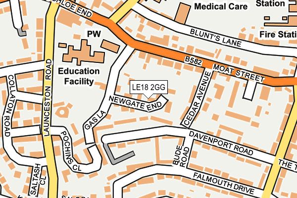 LE18 2GG map - OS OpenMap – Local (Ordnance Survey)
