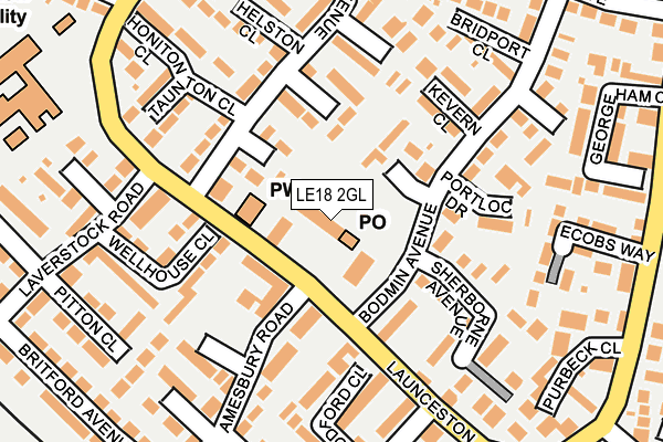 LE18 2GL map - OS OpenMap – Local (Ordnance Survey)
