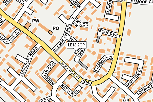 LE18 2GP map - OS OpenMap – Local (Ordnance Survey)
