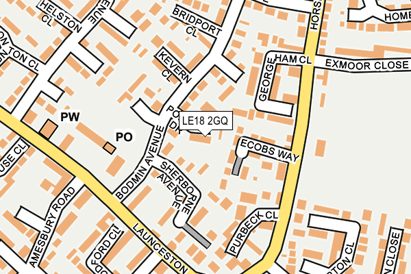 LE18 2GQ map - OS OpenMap – Local (Ordnance Survey)