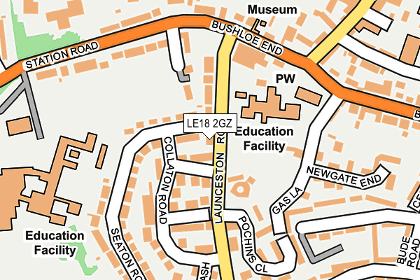 LE18 2GZ map - OS OpenMap – Local (Ordnance Survey)