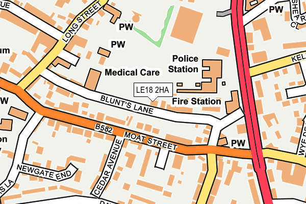 LE18 2HA map - OS OpenMap – Local (Ordnance Survey)