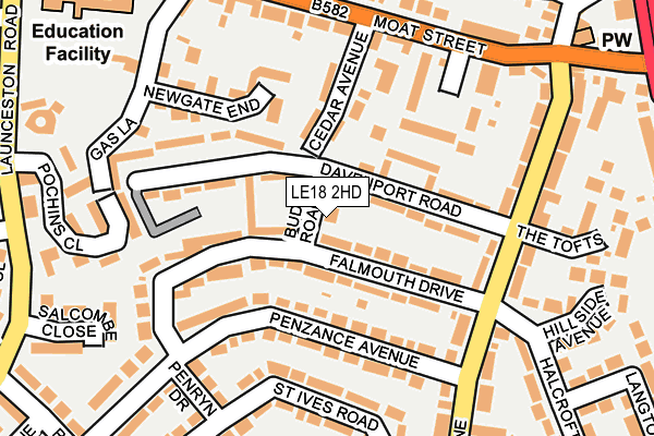 LE18 2HD map - OS OpenMap – Local (Ordnance Survey)