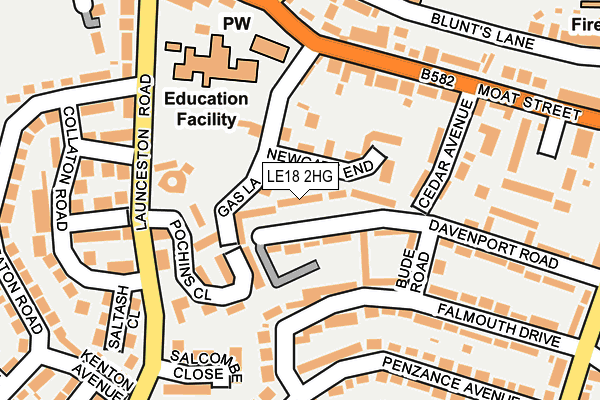 LE18 2HG map - OS OpenMap – Local (Ordnance Survey)