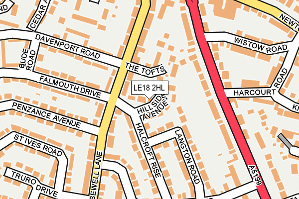LE18 2HL map - OS OpenMap – Local (Ordnance Survey)