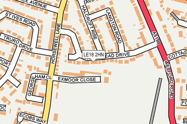 LE18 2HN map - OS OpenMap – Local (Ordnance Survey)