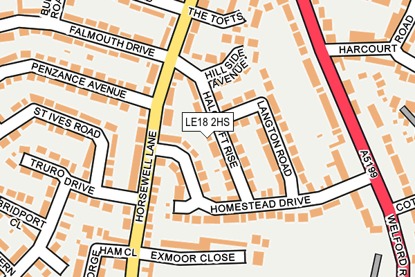 LE18 2HS map - OS OpenMap – Local (Ordnance Survey)