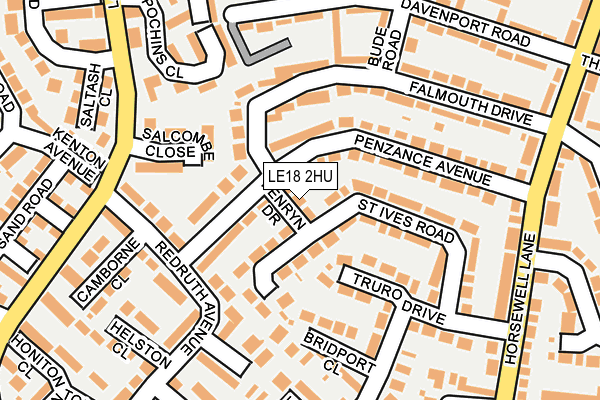 LE18 2HU map - OS OpenMap – Local (Ordnance Survey)