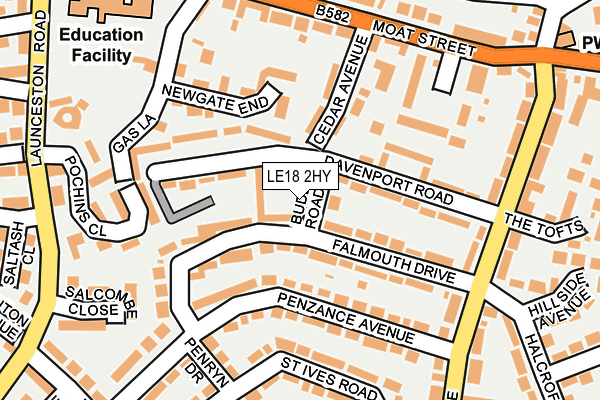 LE18 2HY map - OS OpenMap – Local (Ordnance Survey)