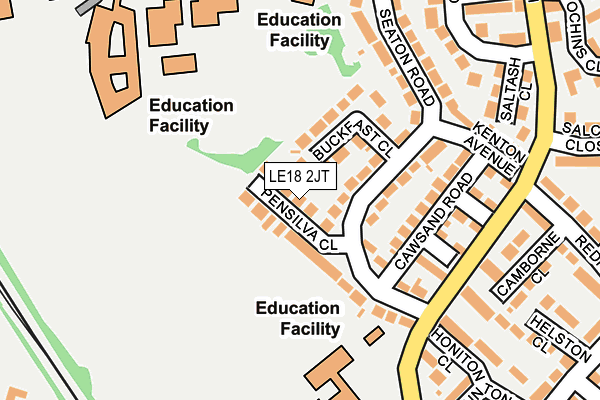 LE18 2JT map - OS OpenMap – Local (Ordnance Survey)