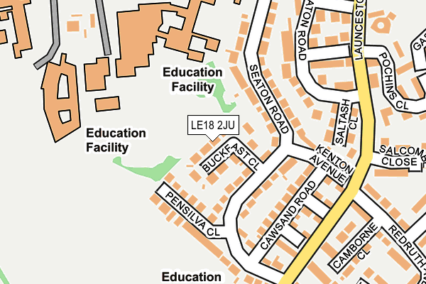LE18 2JU map - OS OpenMap – Local (Ordnance Survey)