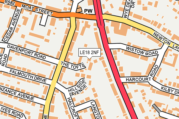 LE18 2NF map - OS OpenMap – Local (Ordnance Survey)