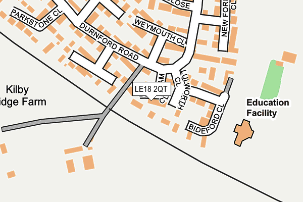 LE18 2QT map - OS OpenMap – Local (Ordnance Survey)