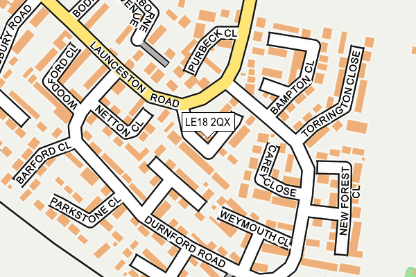 LE18 2QX map - OS OpenMap – Local (Ordnance Survey)