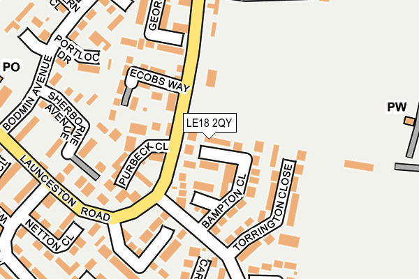 LE18 2QY map - OS OpenMap – Local (Ordnance Survey)