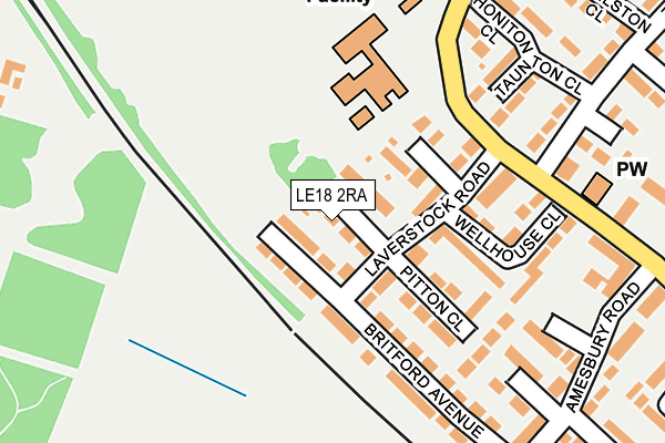 LE18 2RA map - OS OpenMap – Local (Ordnance Survey)
