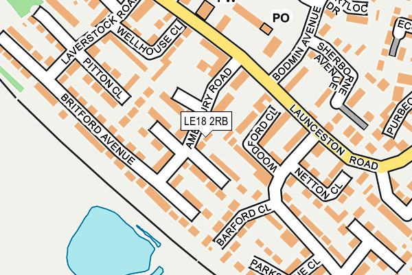 LE18 2RB map - OS OpenMap – Local (Ordnance Survey)