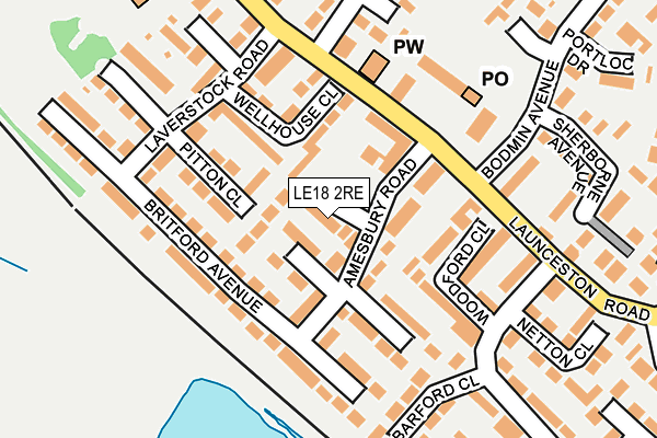 LE18 2RE map - OS OpenMap – Local (Ordnance Survey)