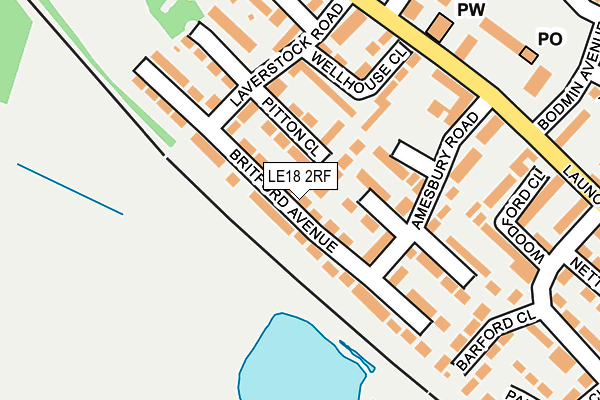 LE18 2RF map - OS OpenMap – Local (Ordnance Survey)