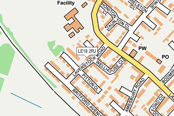LE18 2RJ map - OS OpenMap – Local (Ordnance Survey)