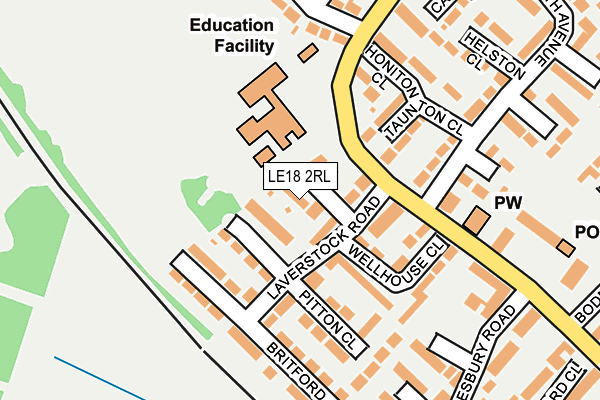 LE18 2RL map - OS OpenMap – Local (Ordnance Survey)