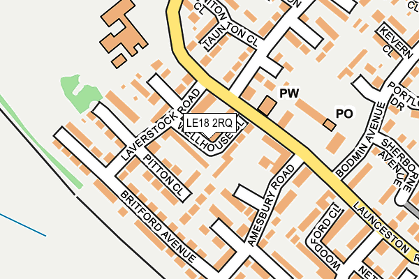 LE18 2RQ map - OS OpenMap – Local (Ordnance Survey)