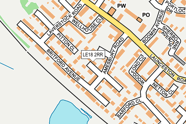 LE18 2RR map - OS OpenMap – Local (Ordnance Survey)