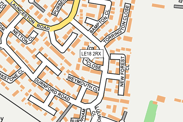 LE18 2RX map - OS OpenMap – Local (Ordnance Survey)
