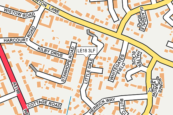 LE18 3LF map - OS OpenMap – Local (Ordnance Survey)