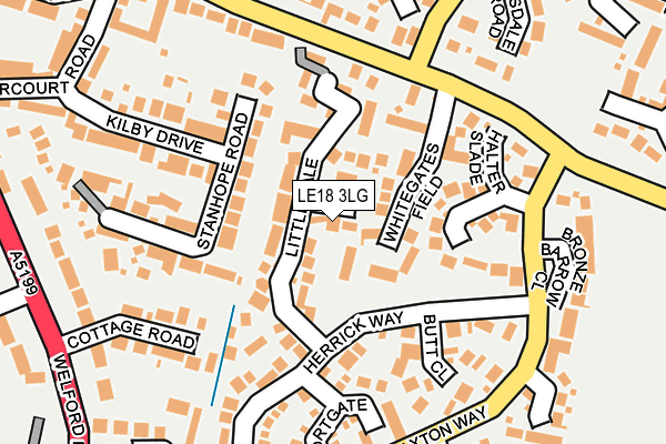 LE18 3LG map - OS OpenMap – Local (Ordnance Survey)