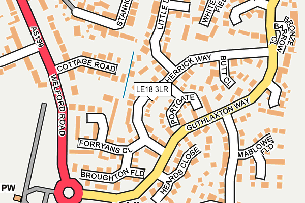 LE18 3LR map - OS OpenMap – Local (Ordnance Survey)