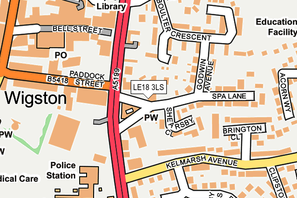 LE18 3LS map - OS OpenMap – Local (Ordnance Survey)