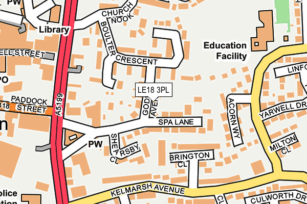 LE18 3PL map - OS OpenMap – Local (Ordnance Survey)