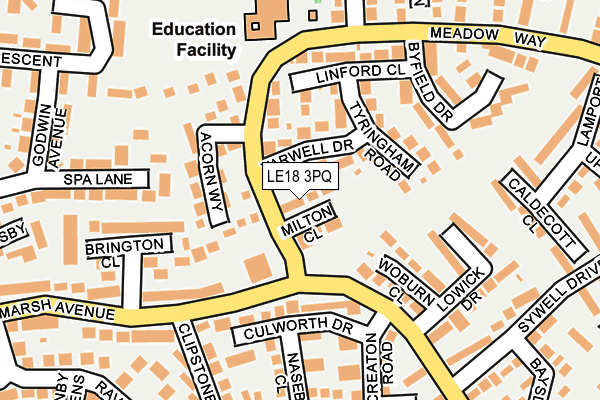 LE18 3PQ map - OS OpenMap – Local (Ordnance Survey)