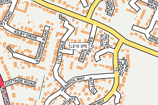 LE18 3PS map - OS OpenMap – Local (Ordnance Survey)