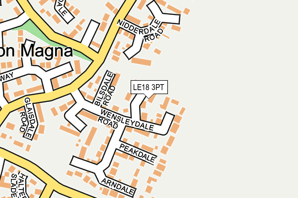 LE18 3PT map - OS OpenMap – Local (Ordnance Survey)