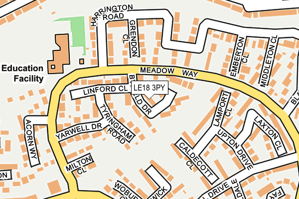 LE18 3PY map - OS OpenMap – Local (Ordnance Survey)