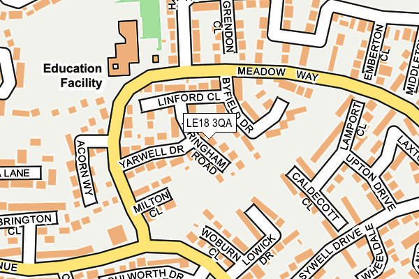 LE18 3QA map - OS OpenMap – Local (Ordnance Survey)